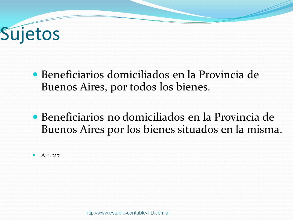 Sujetos Beneficiarios domiciliados en la Provincia de Buenos Aires, por todos los bienes.