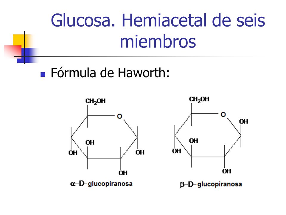 Glucosa. Hemiacetal de seis miembros