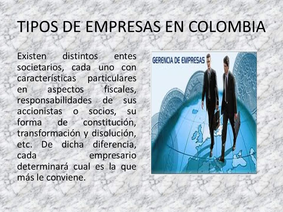 TIPOS DE EMPRESAS EN COLOMBIA