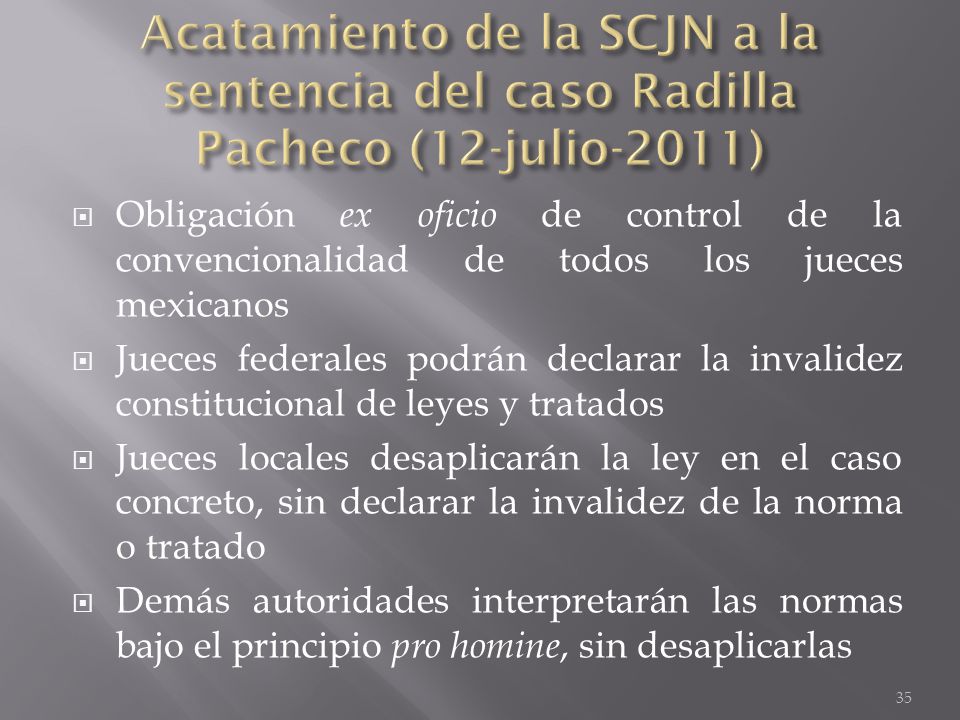 Acatamiento de la SCJN a la sentencia del caso Radilla Pacheco (12-julio-2011)
