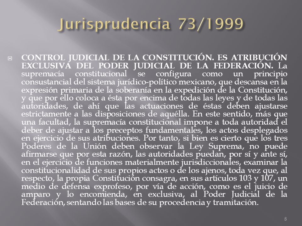 Jurisprudencia 73/1999