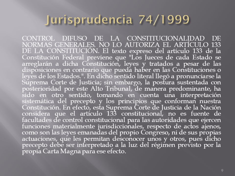 Jurisprudencia 74/1999