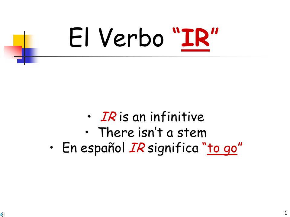 En español IR significa to go