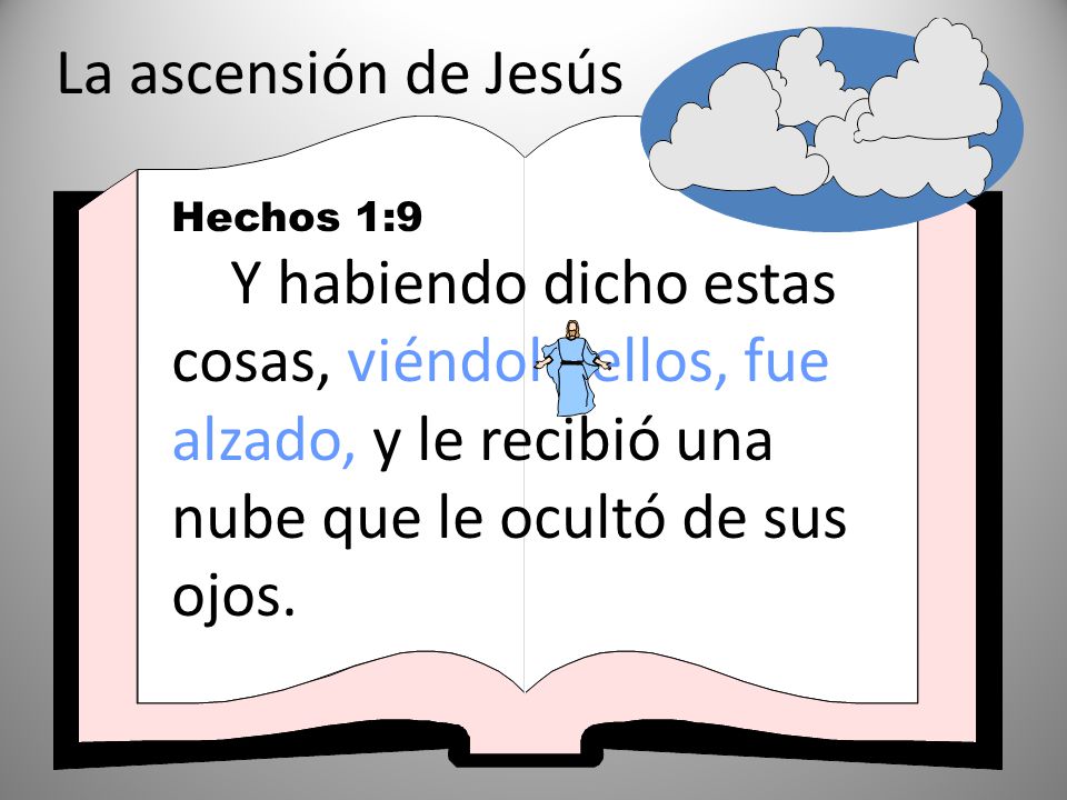 La ascensión de Jesús Hechos 1:9.
