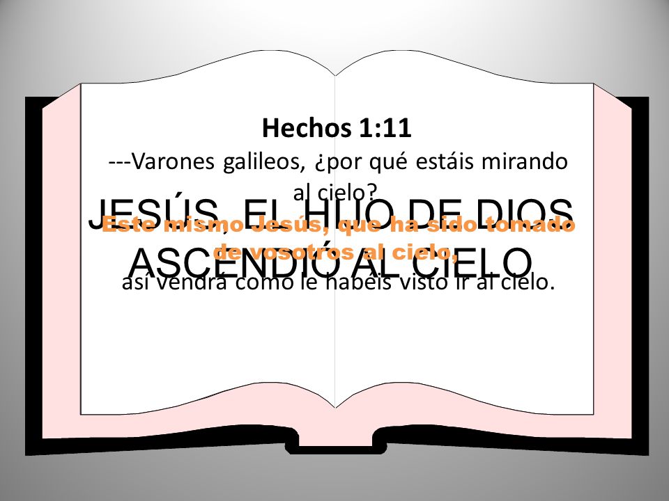 JESÚS, EL HIJO DE DIOS ASCENDIÓ AL CIELO