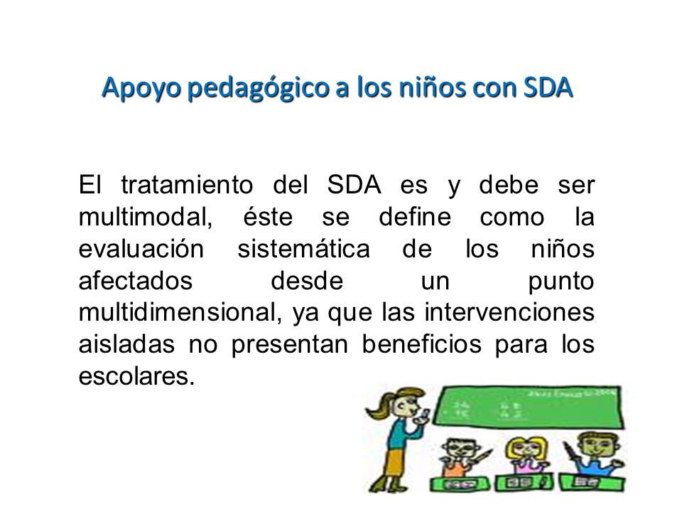 Apoyo pedagógico a los niños con SDA