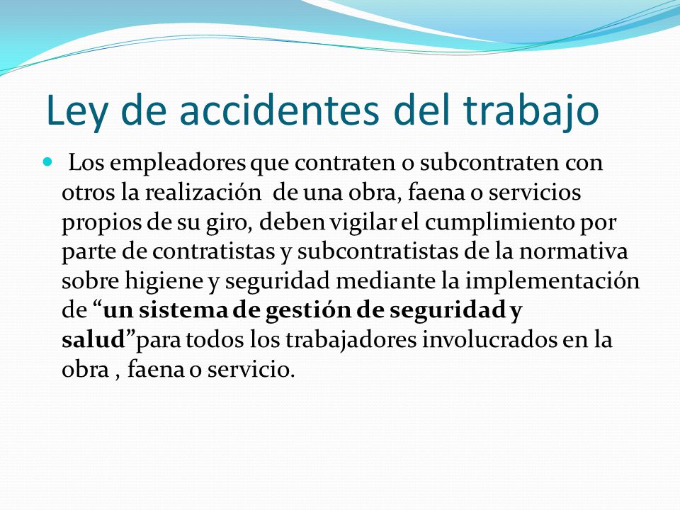 Ley de accidentes del trabajo