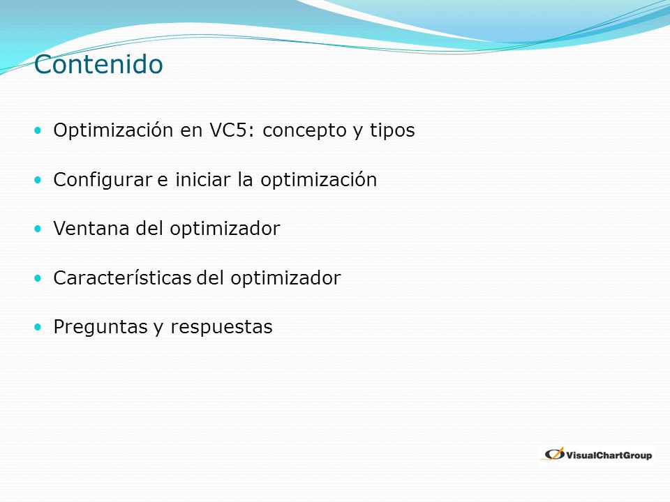Contenido Optimización en VC5: concepto y tipos