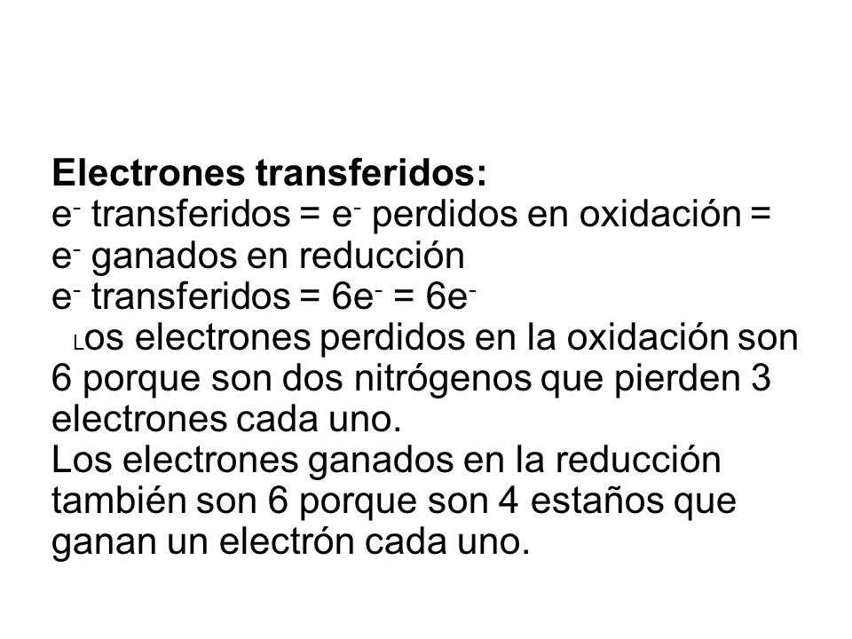 Electrones transferidos: