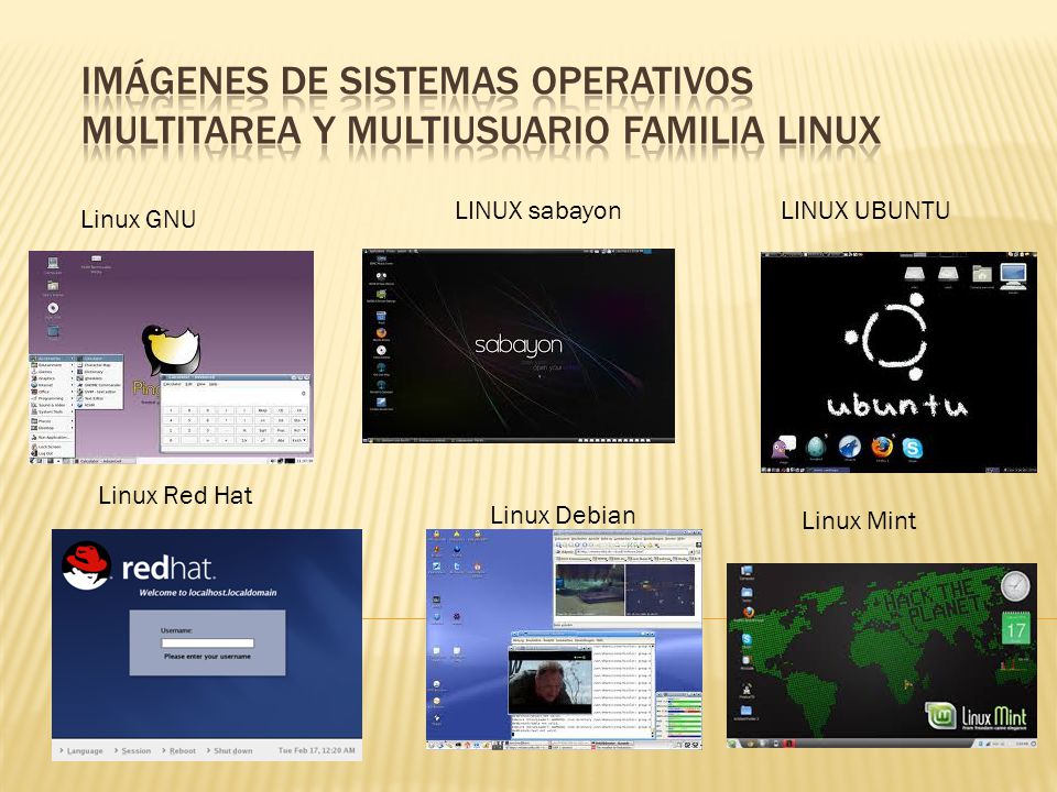 Imágenes de Sistemas Operativos MULTITAREA Y Multiusuario Familia LINUX