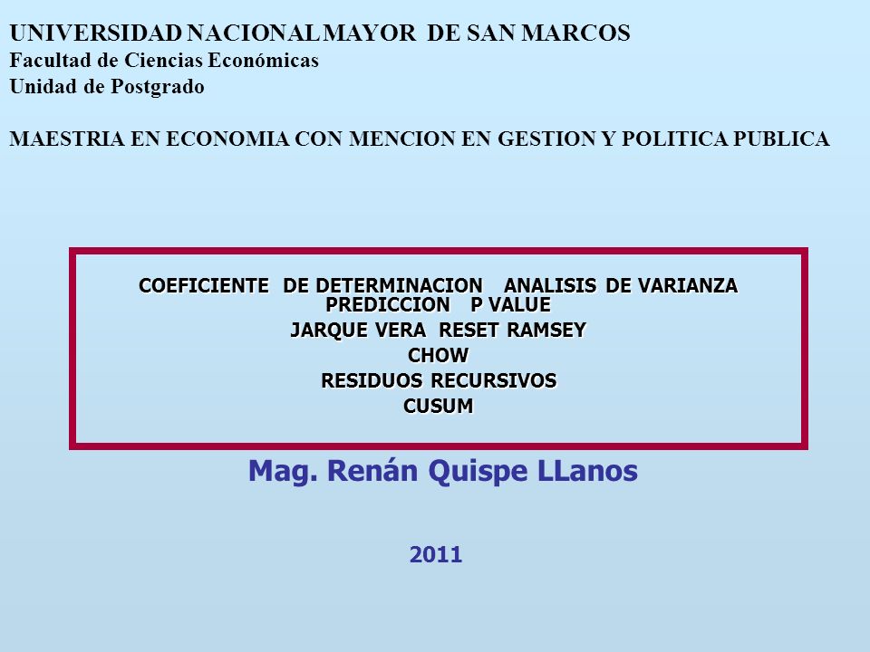 Mag. Renán Quispe LLanos