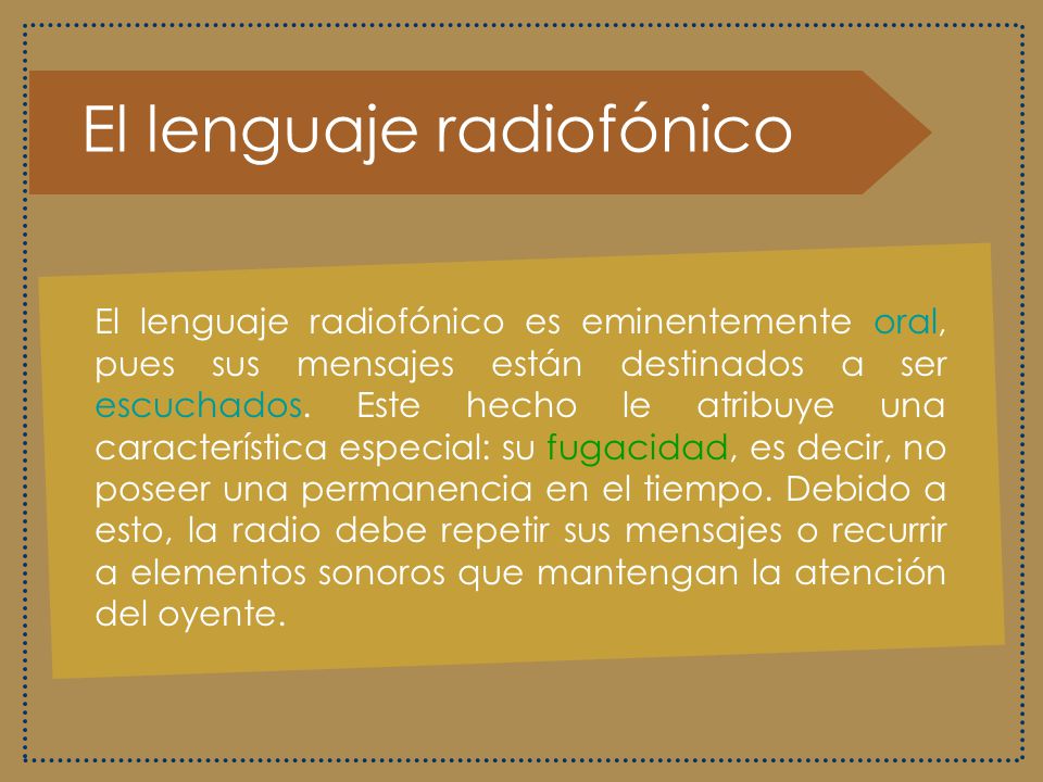 El lenguaje radiofónico