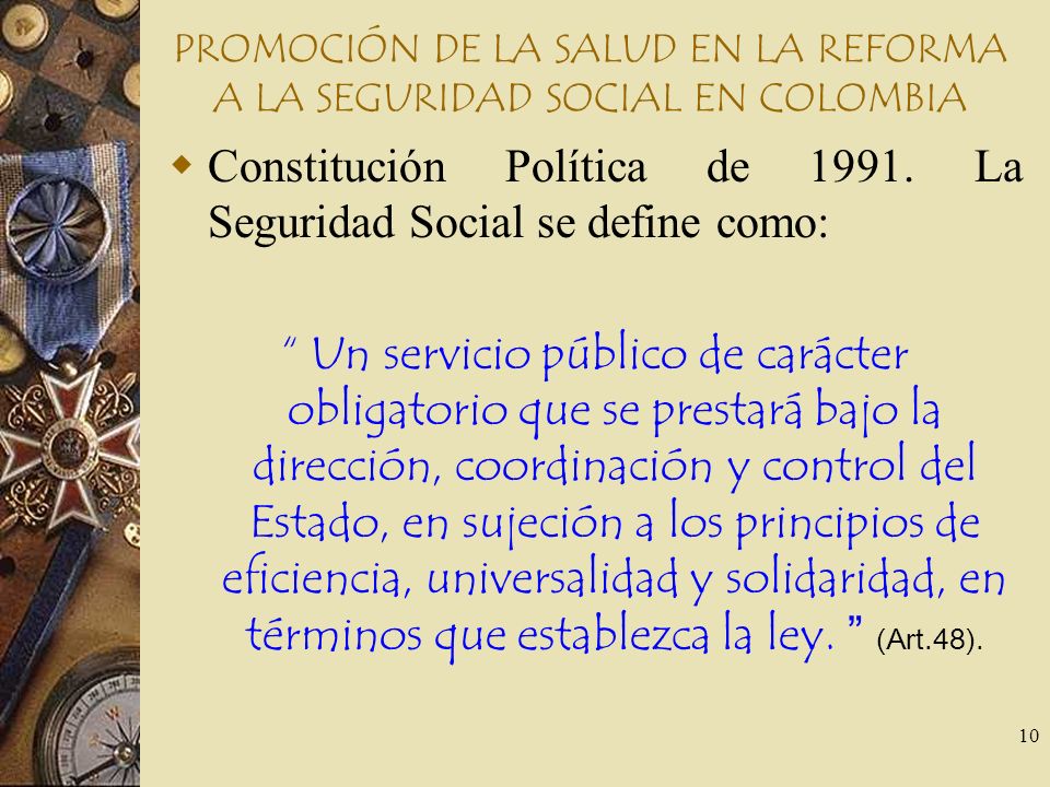 PROMOCIÓN DE LA SALUD EN LA REFORMA A LA SEGURIDAD SOCIAL EN COLOMBIA