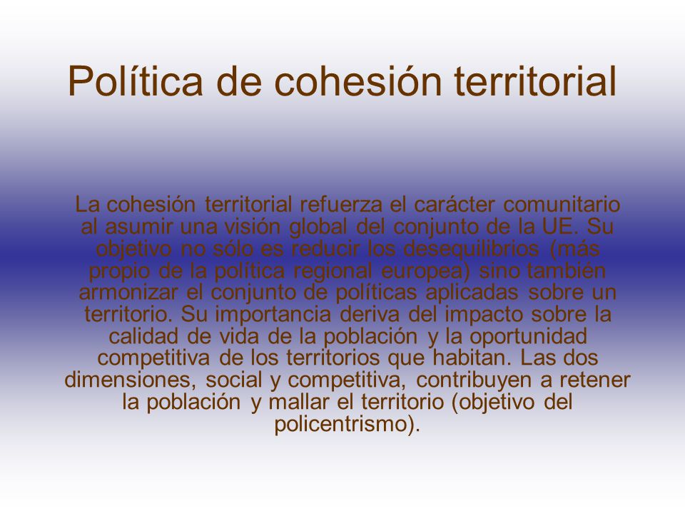 Política de cohesión territorial
