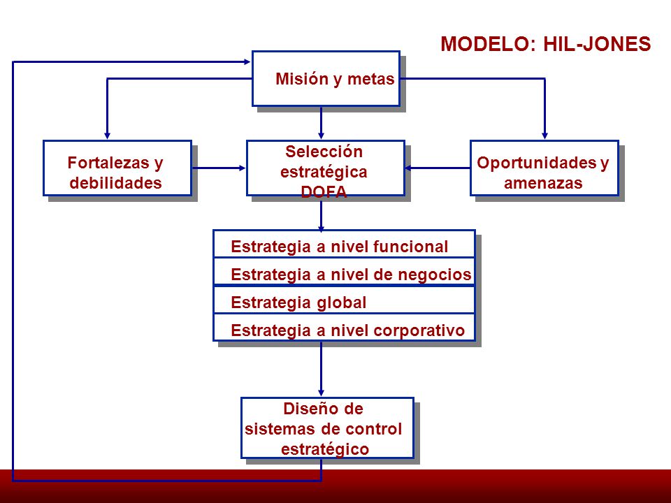 MODELO: HIL-JONES Misión y metas Selección estratégica DOFA