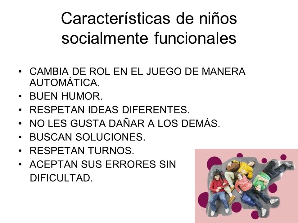 Características de niños socialmente funcionales
