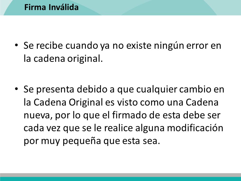 Se recibe cuando ya no existe ningún error en la cadena original.