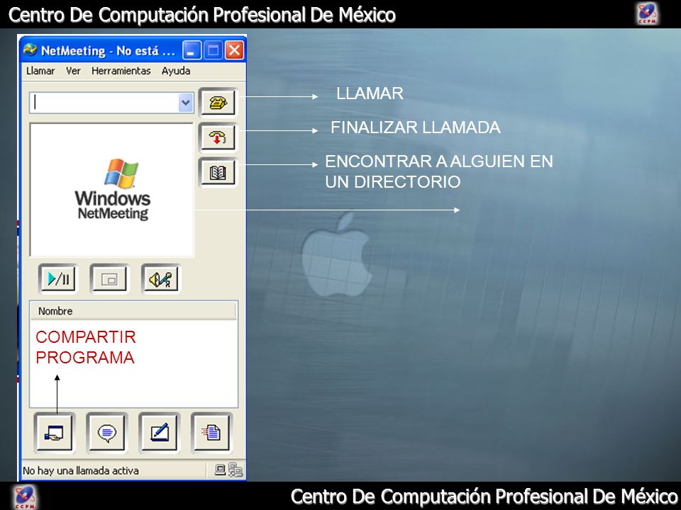 LLAMAR FINALIZAR LLAMADA ENCONTRAR A ALGUIEN EN UN DIRECTORIO COMPARTIR PROGRAMA