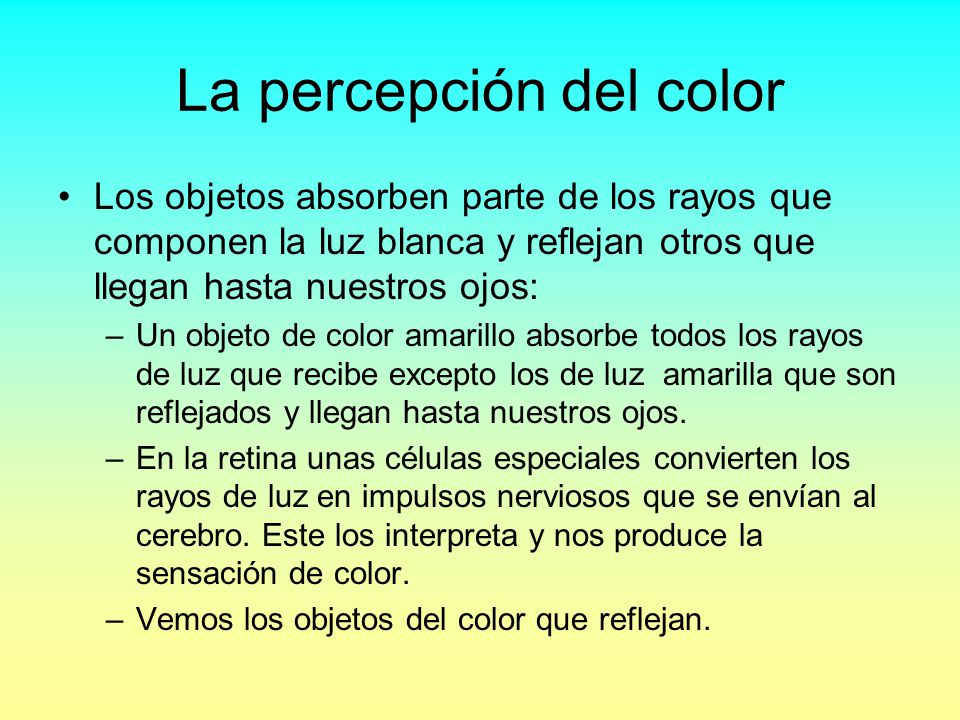 La percepción del color