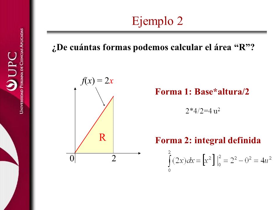 Forma 2: integral definida