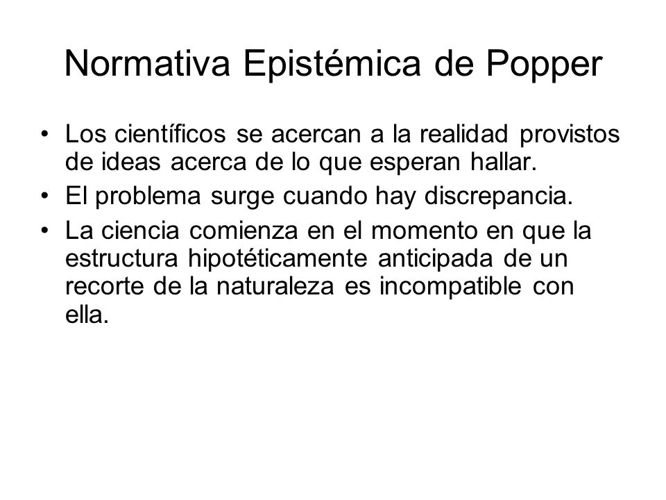 Normativa Epistémica de Popper