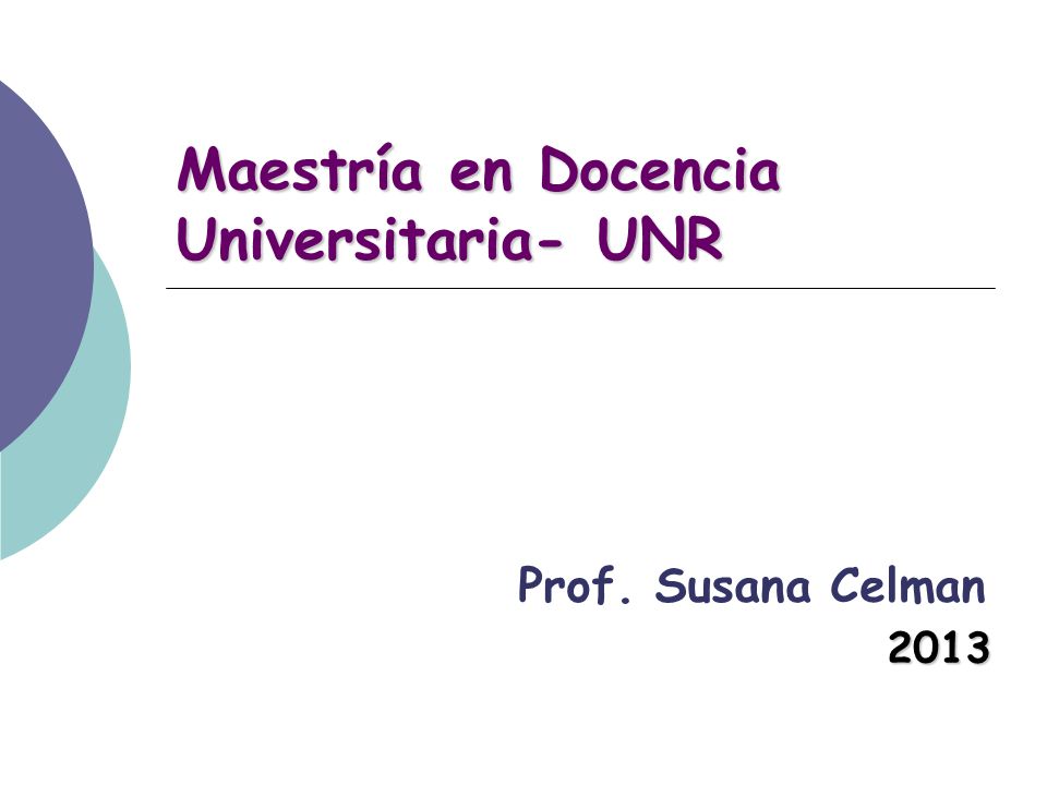 Maestría en Docencia Universitaria- UNR