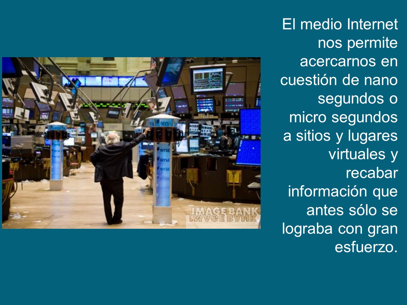 El medio Internet nos permite acercarnos en cuestión de nano segundos o micro segundos a sitios y lugares virtuales y recabar información que antes sólo se lograba con gran esfuerzo.