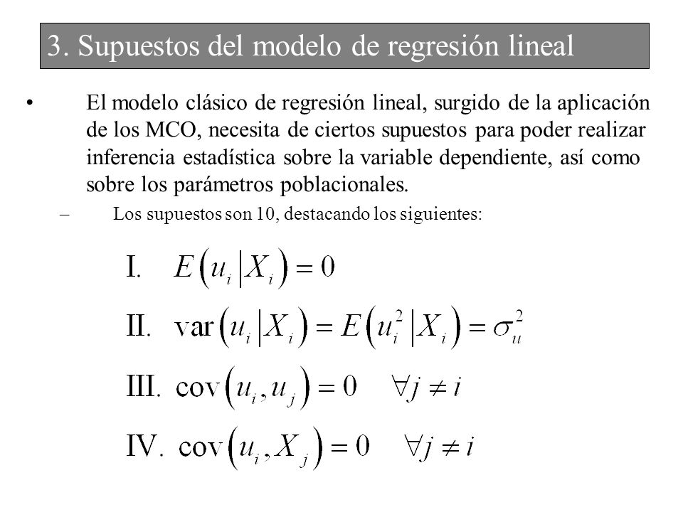 3. Supuestos del modelo de regresión lineal