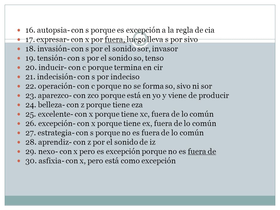 16. autopsia- con s porque es excepción a la regla de cia