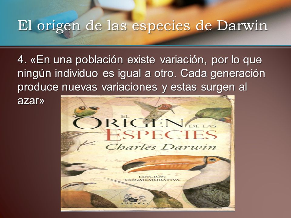 El origen de las especies de Darwin