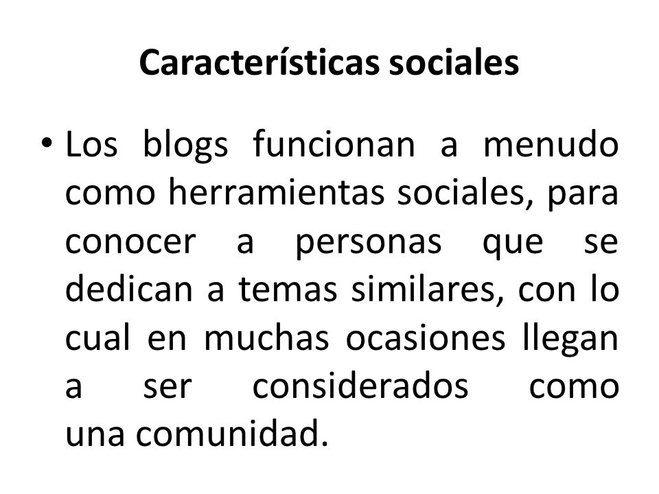 Características sociales