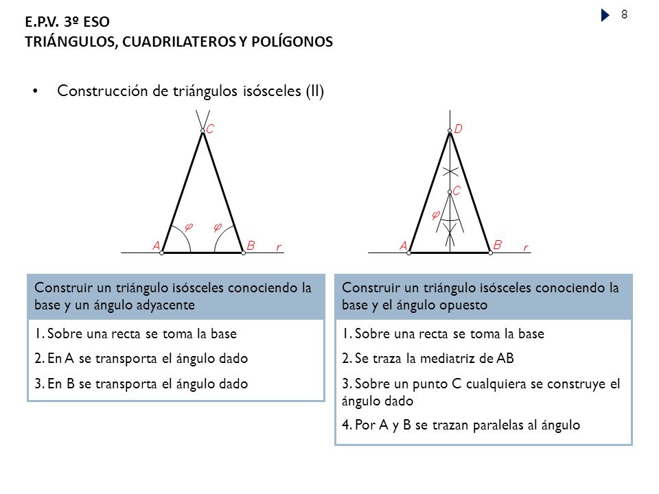 Construcción de triángulos isósceles (II)