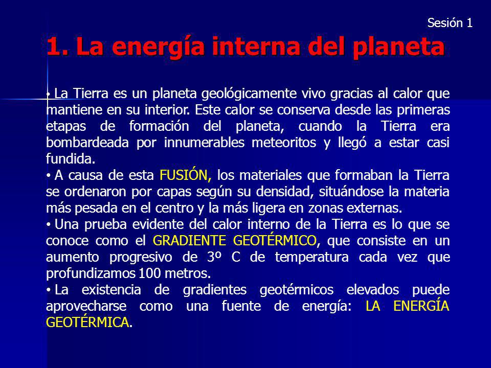 1. La energía interna del planeta