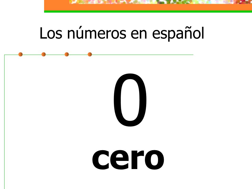 Los números en español cero