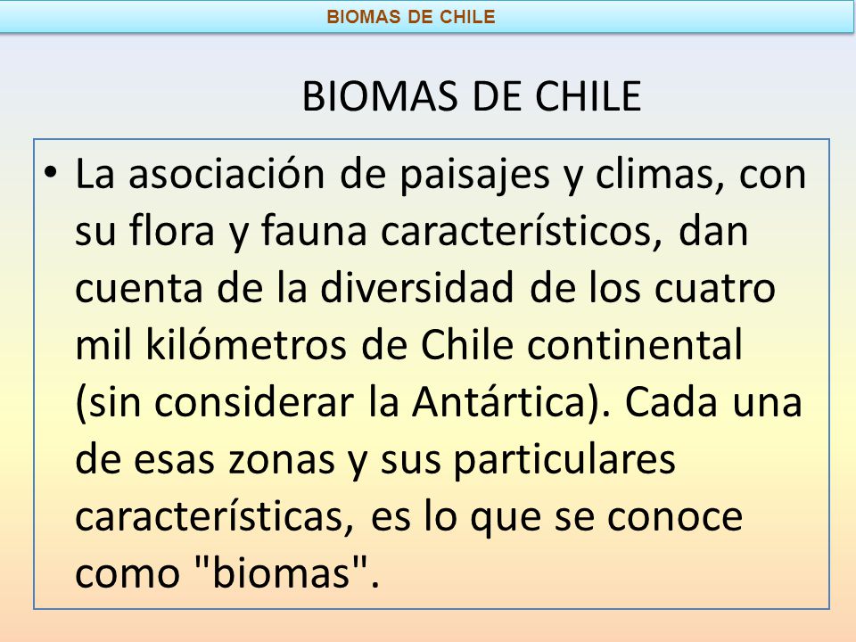 BIOMAS DE CHILE BIOMAS DE CHILE.