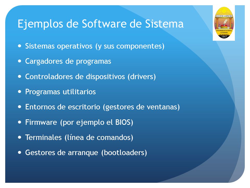 Ejemplos de Software de Sistema