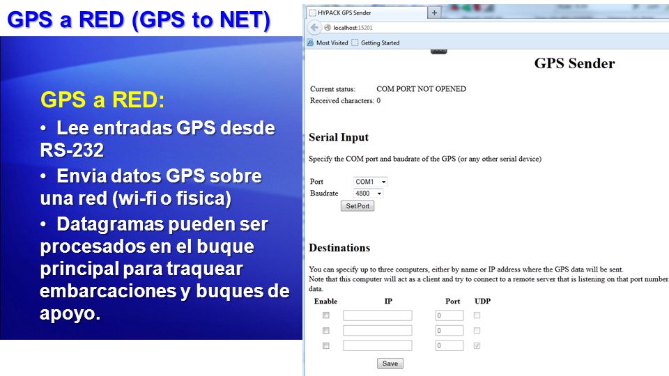 GPS a RED (GPS to NET) GPS a RED: Lee entradas GPS desde RS-232