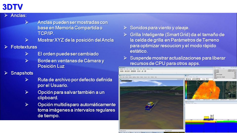 3DTV Anclas: Anclas pueden ser mostradas con base en Memoria Compartida o TCP/IP. Mostrar XYZ de la posición del Ancla.