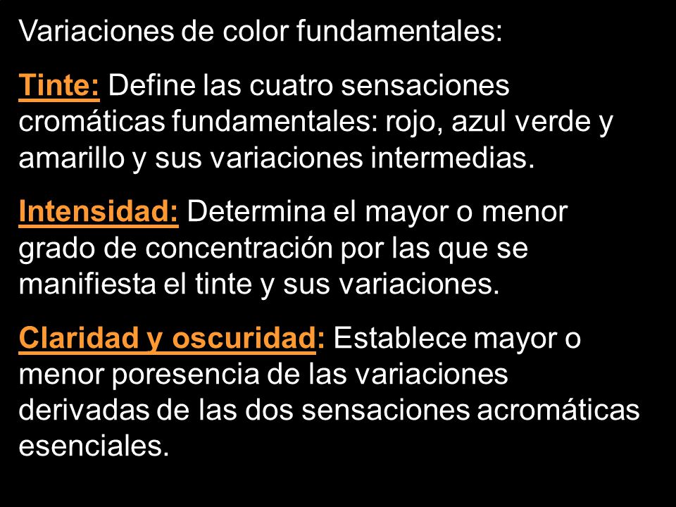 Variaciones de color fundamentales: