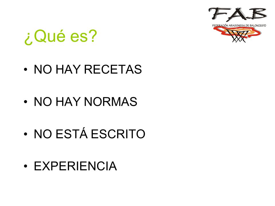 ¿Qué es NO HAY RECETAS NO HAY NORMAS NO ESTÁ ESCRITO EXPERIENCIA