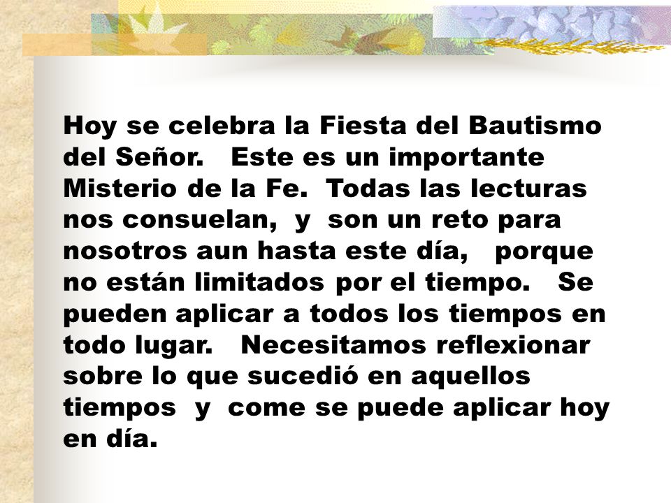 Hoy se celebra la Fiesta del Bautismo del Señor