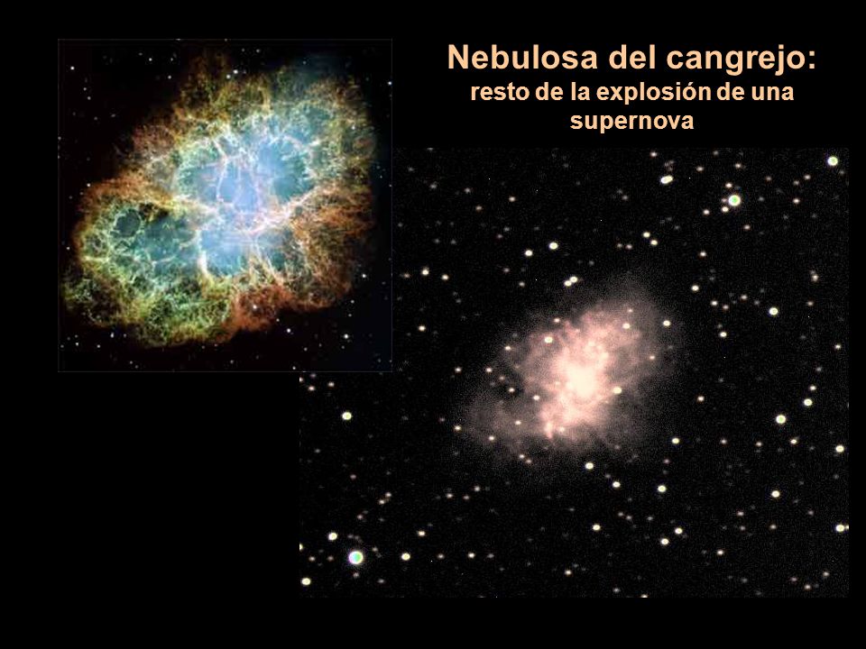 Nebulosa del cangrejo: resto de la explosión de una supernova