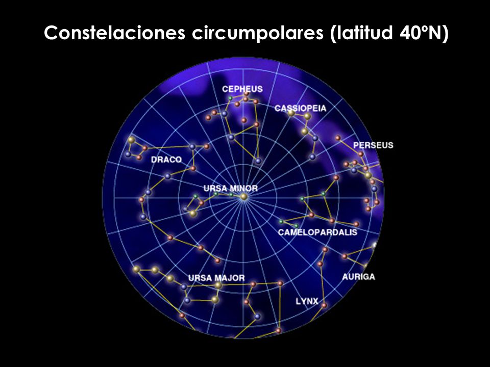 Constelaciones circumpolares (latitud 40ºN)