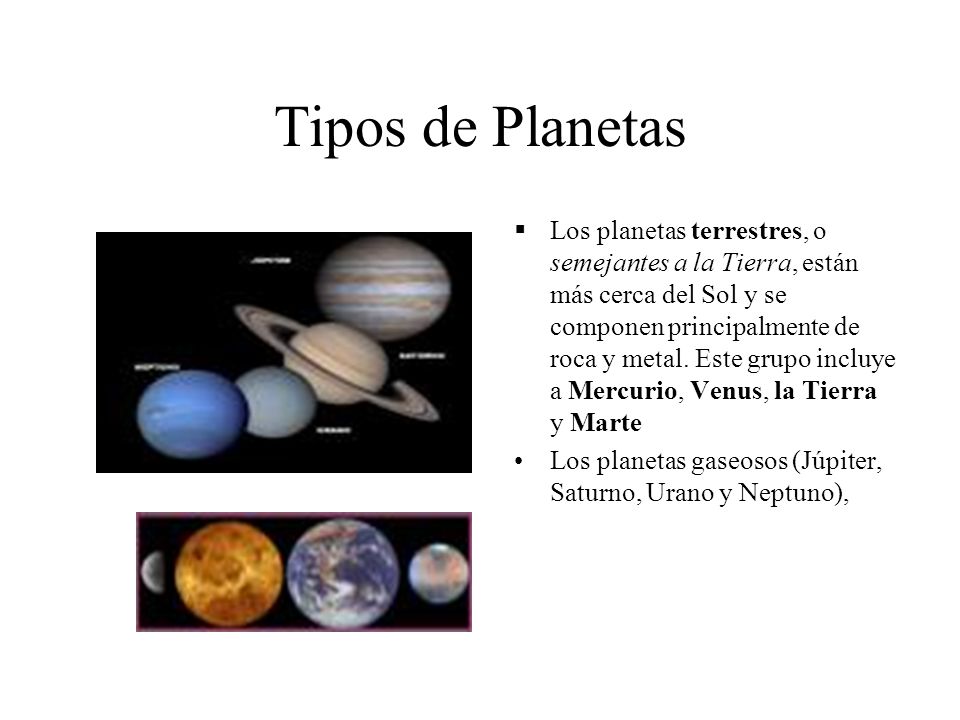 Tipos de Planetas