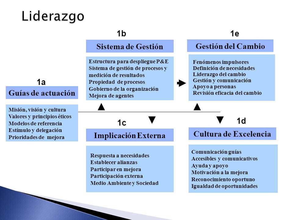 Liderazgo Guías de actuación Sistema de Gestión 1b Implicación Externa