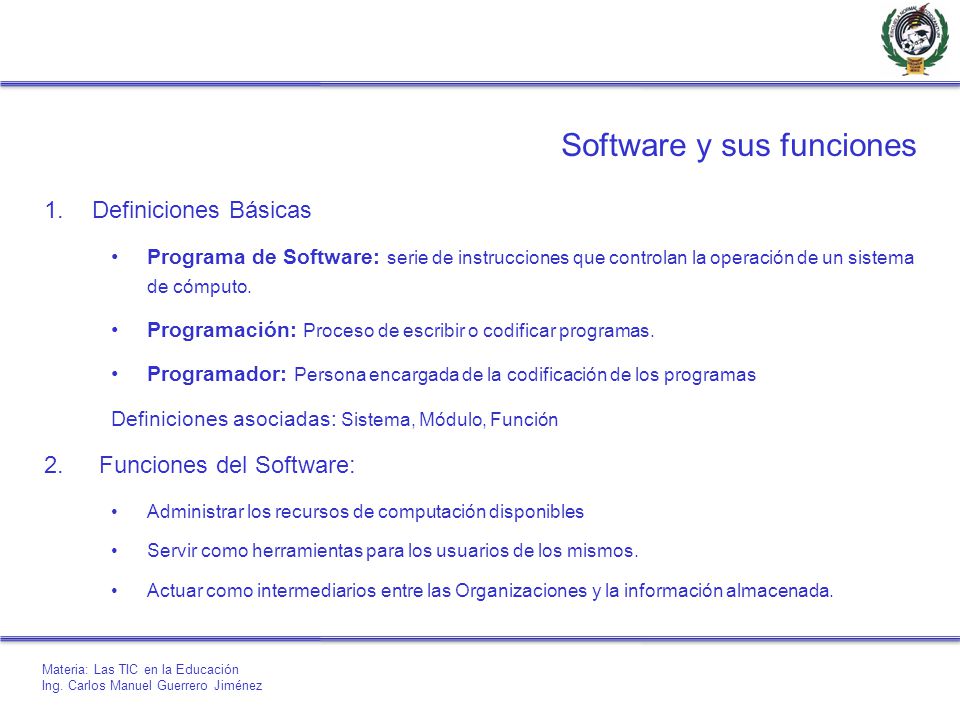 Software y sus funciones