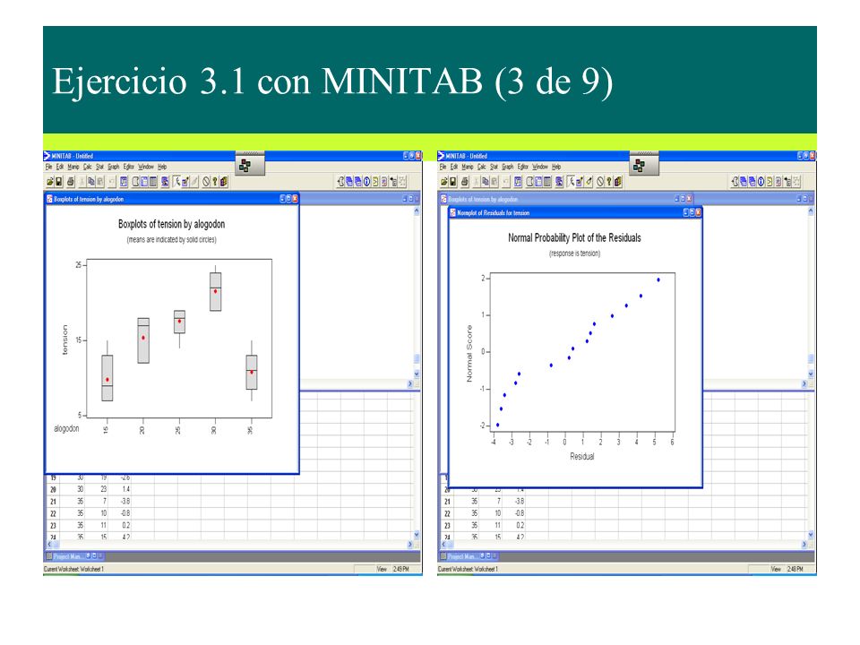 Ejercicio 3.1 con MINITAB (3 de 9)