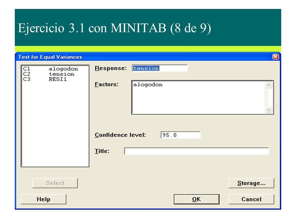 Ejercicio 3.1 con MINITAB (8 de 9)