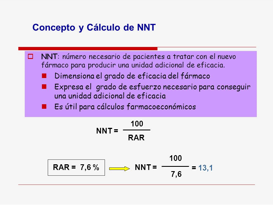 Concepto y Cálculo de NNT