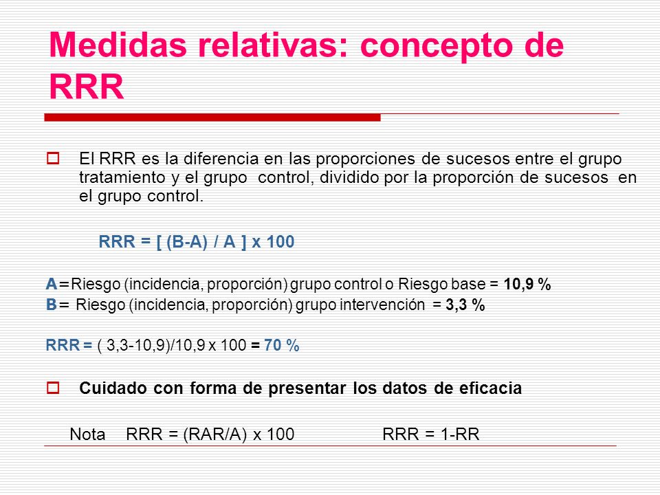 Medidas relativas: concepto de RRR